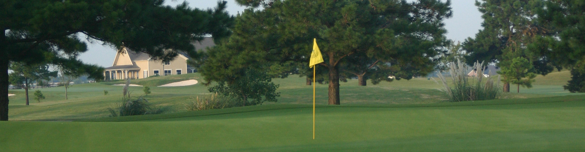 view of flag on golf course green